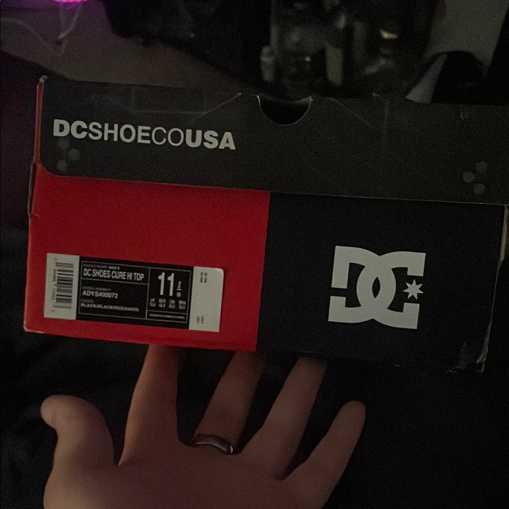 DC Black and Red High-Top Sneakers